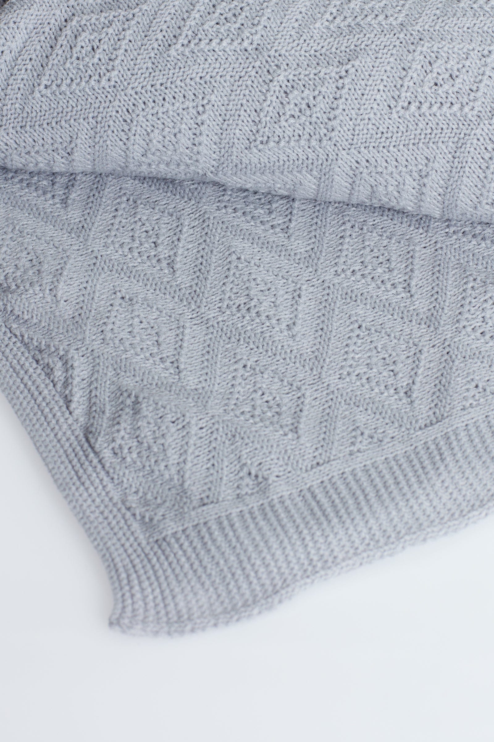 Grey - Diamond Stitch Blanket - notjust